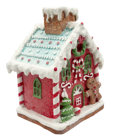 MAGIE DE CRACIUN - Căsuță turtă dulce roșie cu LED-uri SEASON