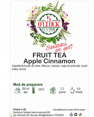 Ceai de fructe APPLE CINNAMON,  Cu mar si scortisoara, 50g [1]