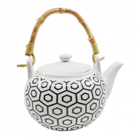 Ceainice & Carafe - Ceainic ceramica NILS, 500ml, Maner bambus