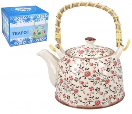 Ceainic cu infuzor YARA, Portocaliu, 800ml, Portelan [3]