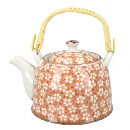 SERVIREA MESEI - Ceainic cu infuzor DAISY, Roz, 800ml, Portelan