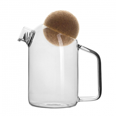 Ceainice & Carafe - Ceainic de sticla borosilicata cu filtru CORKY, Dop pluta, 550ml