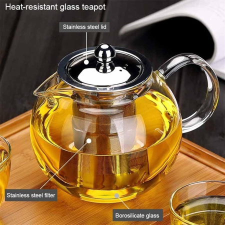 Ceainic FREYA, 650ml, Sticla borosilicata, Cu Infuzor si Capac [1]