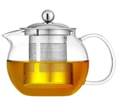 Ceainice & Carafe - Ceainic Din Sticla Borosilicata FREYA, 950ml, Cu Infuzor si Capac Inox