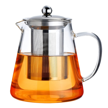 Ceainice & Carafe - Ceainic LIAM, 950ml, Sticla borosilicata, Cu Infuzor si Capac