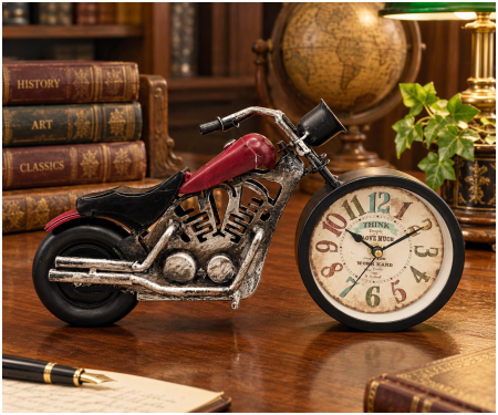 Ceas decorativ motocicleta Vintage ROUTE 66 Rosu [1]