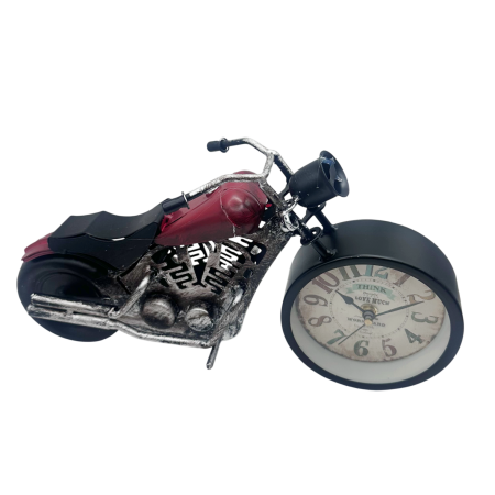 Ceas decorativ motocicleta Vintage ROUTE 66 Rosu [2]