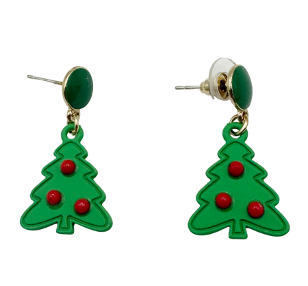 Brose & Cercei & Coliere - Cercei Craciun cu Bradut MERRY, Verde