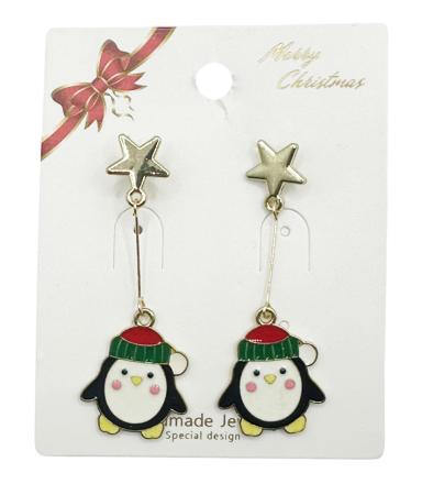 Cercei Craciun cu Pinguin FUNNY [1]