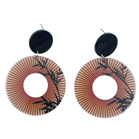 Cercei & Bratari & Inele - Cercei cu frunze bambus DOMINGO, Maro