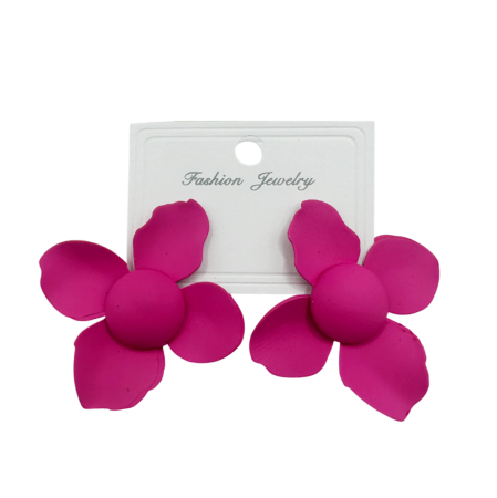 Cercei & Bratari & Inele - Cercei design floral JESSICA, Fucsia