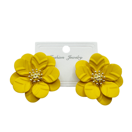 Cercei & Bratari & Inele - Cercei design floral AMANDA, Galben