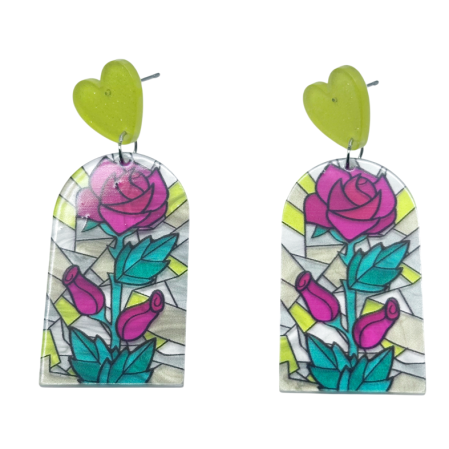 Cercei & Bratari & Inele - Cercei cu trandafir ROSA