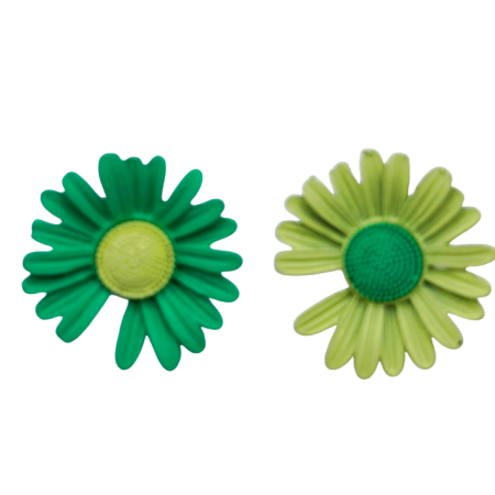 Cercei & Bratari & Inele - Cercei design floral DAISY, Verde/ Galben
