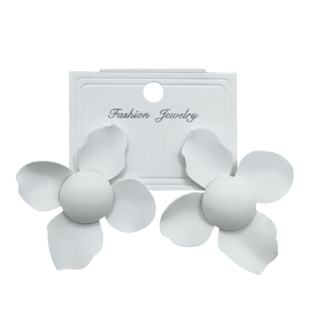 Cercei & Bratari & Inele - Cercei tip floare albi eleganti| Pravalia Cu Surprize