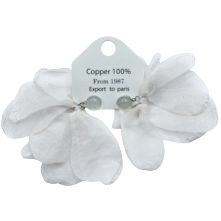 Cercei & Bratari & Inele - Cercei albi design Fundita din voal MARTHA