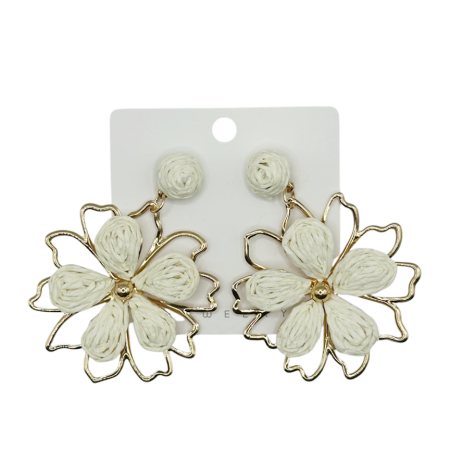 Cercei design floral MAGGY, Alb [3]