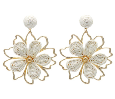 Cercei design floral MAGGY, Alb [2]