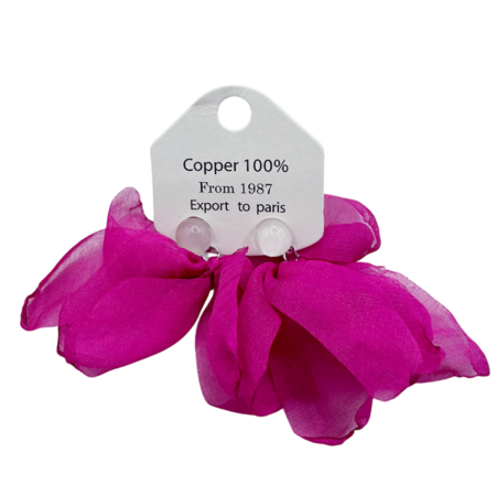 Cercei & Bratari & Inele - Cercei fucsia design Fundita din voal MARTHA