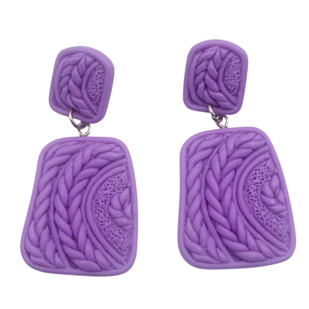 Cercei & Bratari & Inele - Cercei mov design impletit IVY