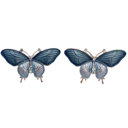 Cercei & Bratari & Inele - Cercei gri-bleu în formă de fluture