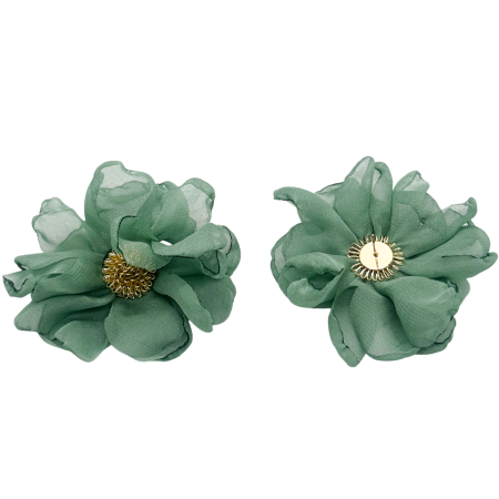 Cercei verzi statement Floare din voal VINTAGE BLOOM [1]