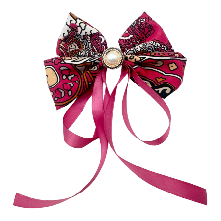 MODA & ACCESORII - Clama de par FIRENZE - Funda albastra cu panglici si perla