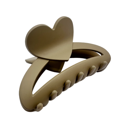 FASHION - Clama Păr inima Bej – Claw Clip Elegant