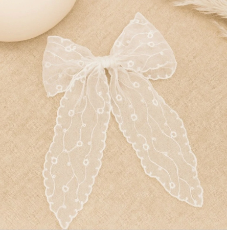 MODA & ACCESORII - Clama de par ROMANTIC - Funda crem din dantela