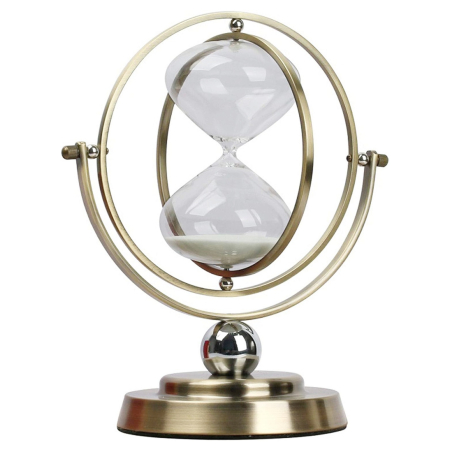 Figurine & Statuete - Clepsidra Metalica Eleganta Rotativa LUXURY - 30 minute, Auriu