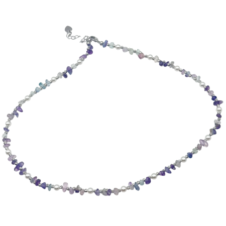Colier choker elegant cu ametist si perle LAVENDER MIST [1]