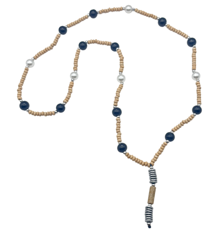 Accesorii Fashion - Colier barbati cu margele maro si pandantiv DAKAR