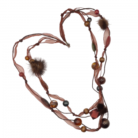 Colier lung ADELAIDE, Rosu burgundy [1]