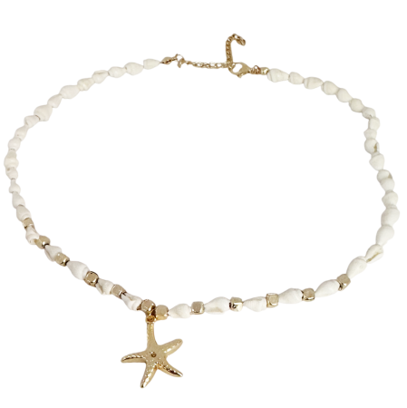 Coliere - Colier cu scoici si margele aurii STARFISH