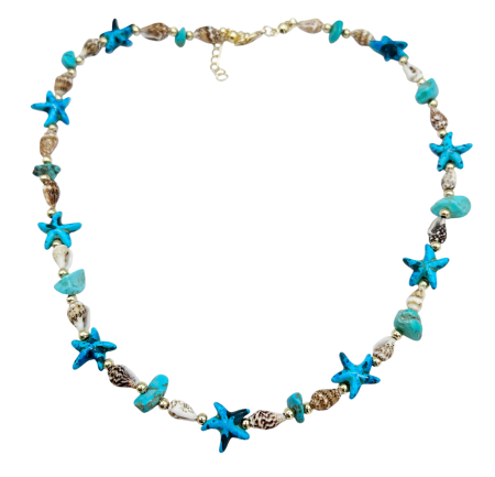 Coliere - Colier cu scoici si pietre naturale TURQUOISE