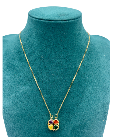 Pandantiv Trifoi din Zirconiu CLOVER cu lant auriu [2]