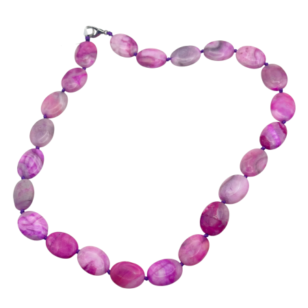 MODA & ACCESORII - Colier mov din ametist ROSE – pietre ovale