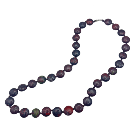 MODA & ACCESORII - Colier din agate FOREST - pietre plate rotunde, Multicolor