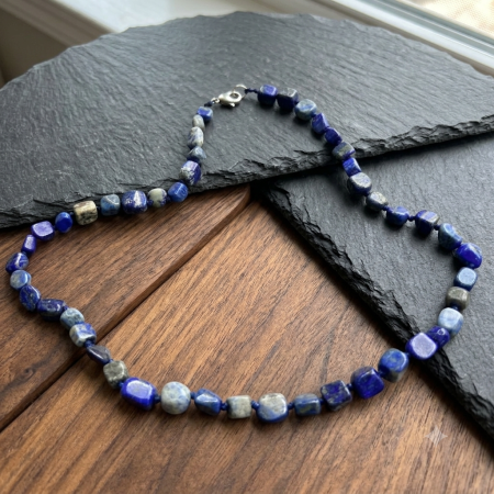 Colier din pietre LAPIS LAZULI, Model neregulat, Albastru intens [1]