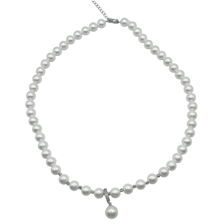 Colier elegant cu perle albe si pandantiv PEARL GRACE [1]