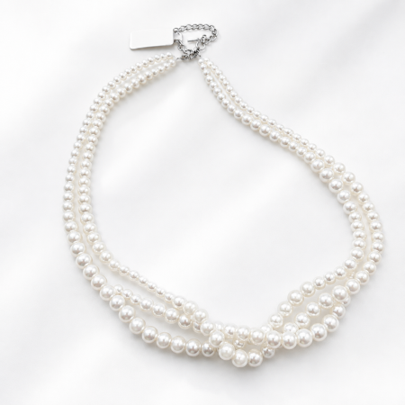 Colier elegant cu perle albe - multiplu [1]