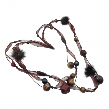 Coliere - Colier lung ADELAIDE, Rosu burgundy