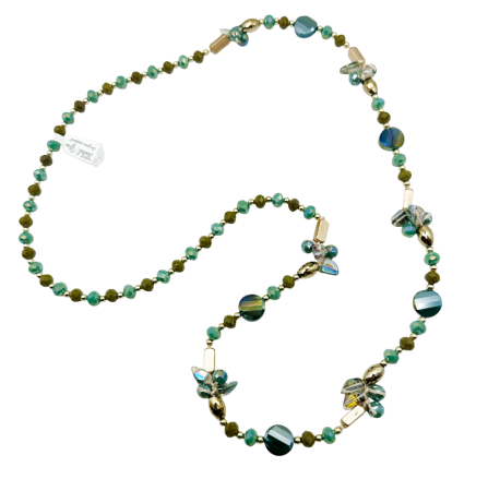 Coliere - Colier lung cu margele FELICE, Verde Turcoaz