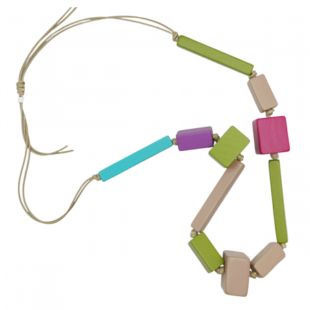 Coliere - Colier lung cu margele lemn WILMA, Multicolor