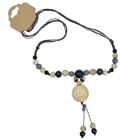 Colier margele albe ceramica TERRA [2]