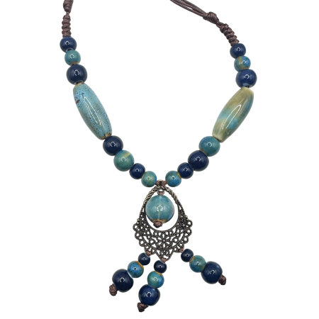 Colier margele albastre ceramica AZURRO [1]