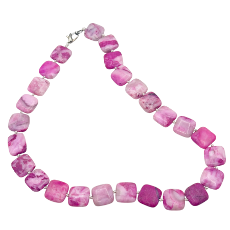 Coliere - Colier mov din ametist ROSE – pietre patrate