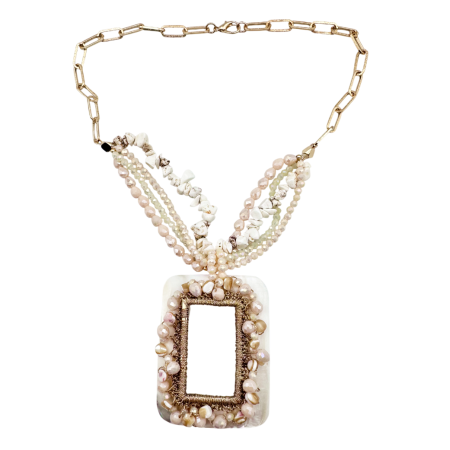 Accesorii Fashion - Colier elegant cu pietre decorative si pandantiv BREEZE