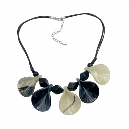 Colier scurt MAGIC SHELL, Negru/ Crem [2]