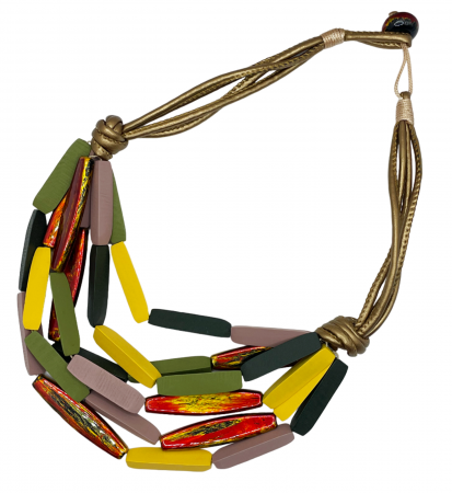 Colier statement ZOEY, Verde Galben [1]